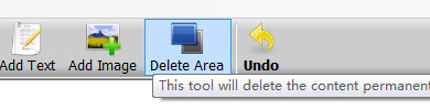 Delete the word by Delete Area tool